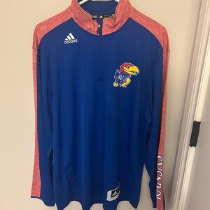 Adidas Men’s Kansas blue and red quarter zip